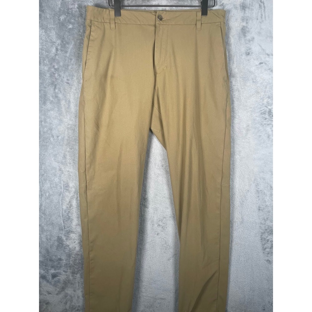 Lululemon Commission Slim Fit Warpstreme Pant Mens 33 Tan Khaki Chino Trousers